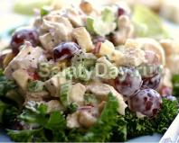Салат из винограда и курицы - пошаговые рецепты приготовления тиффани, с брусникой, с сыром фета или черепаха